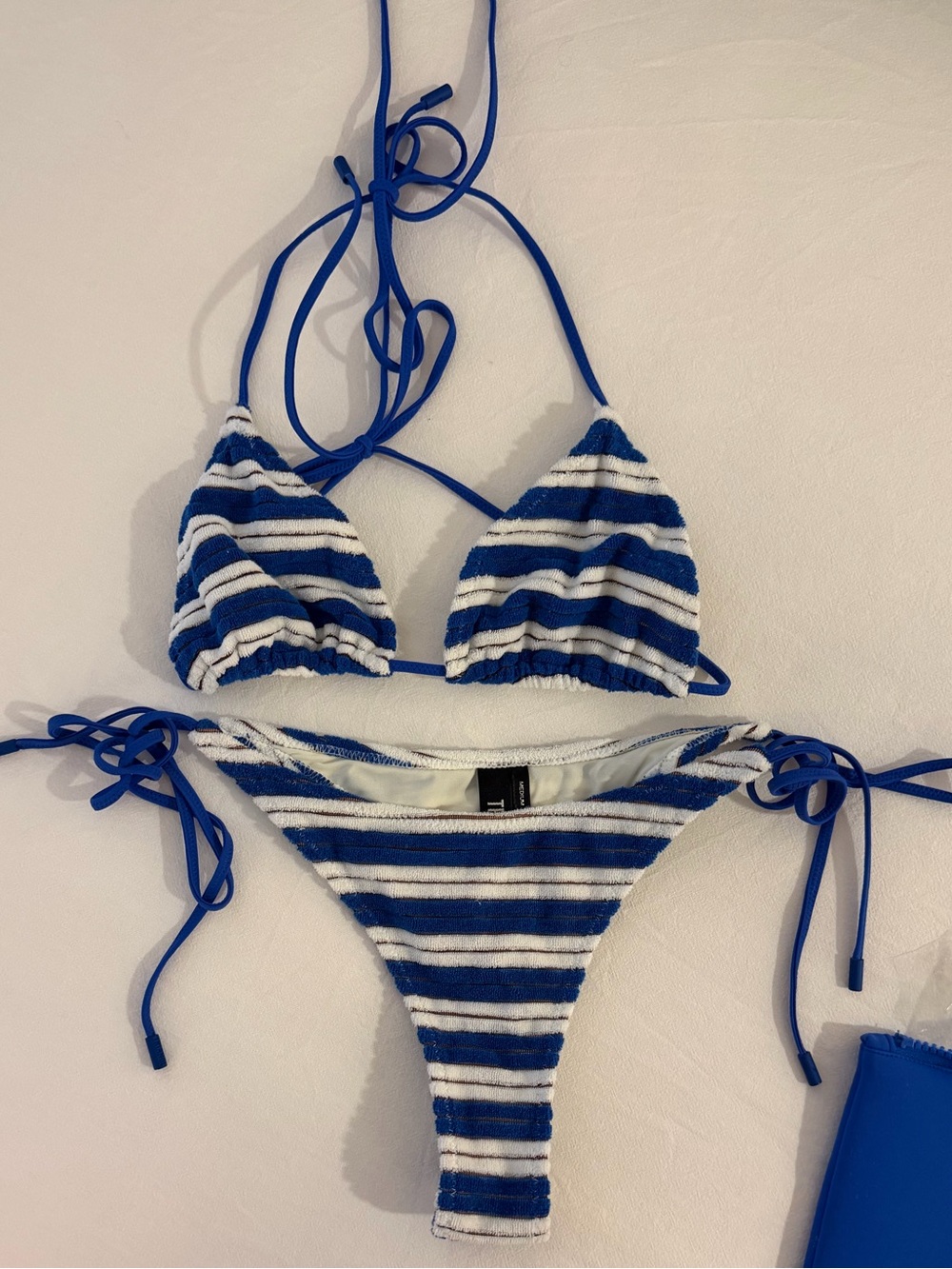 Triangl VINCA - JOLY BLUE TERRY TOWELLING TRIANGLE BIKINI SET - Picture 4 of 6